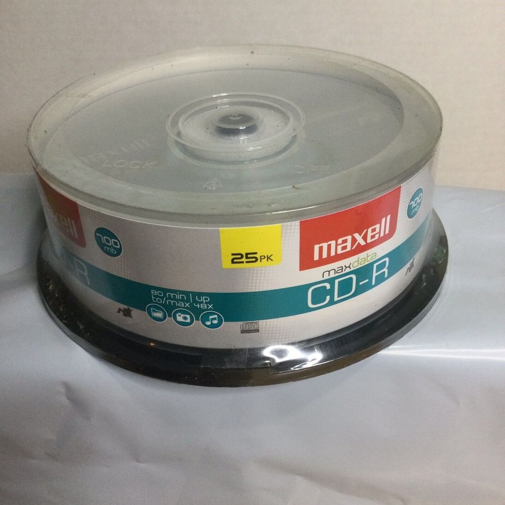 Maxell 648445 CD-R 700 CD-R CD Recordable Discs 48X 700MB 80 Min Spindle 25 Pack